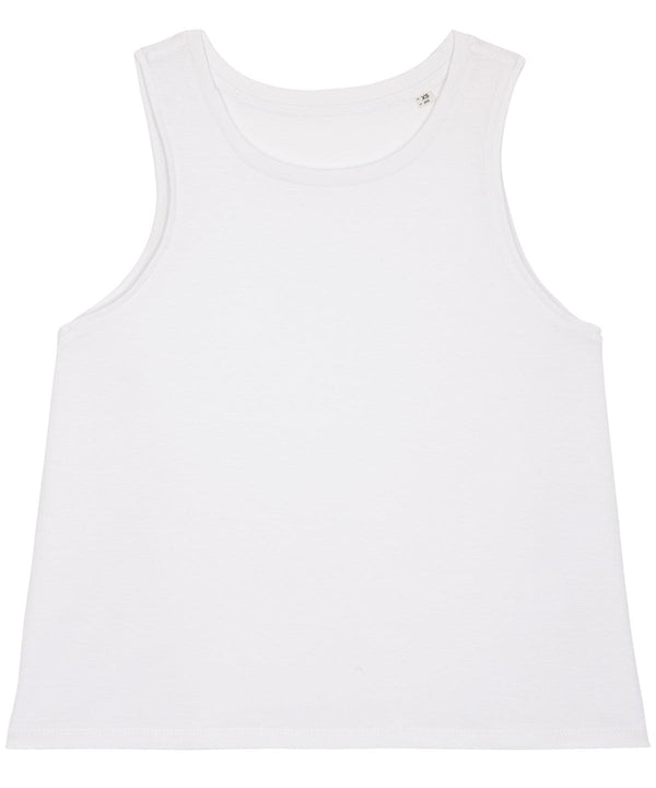 White - Women's Stella Dancer crop tank top (STTW038) Vests Stanley/Stella Exclusives, New Colours for 2023, Organic & Conscious, Plus Sizes, Rebrandable, Stanley/ Stella, T-Shirts & Vests Schoolwear Centres