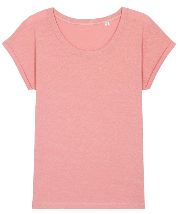 Canyon Pink - Women's Stella Rounders slub rolled sleeve slub t-shirt (STTW112) T-Shirts Stanley/Stella Exclusives, New Colours for 2023, Organic & Conscious, Plus Sizes, Rebrandable, Stanley/ Stella, T-Shirts & Vests Schoolwear Centres