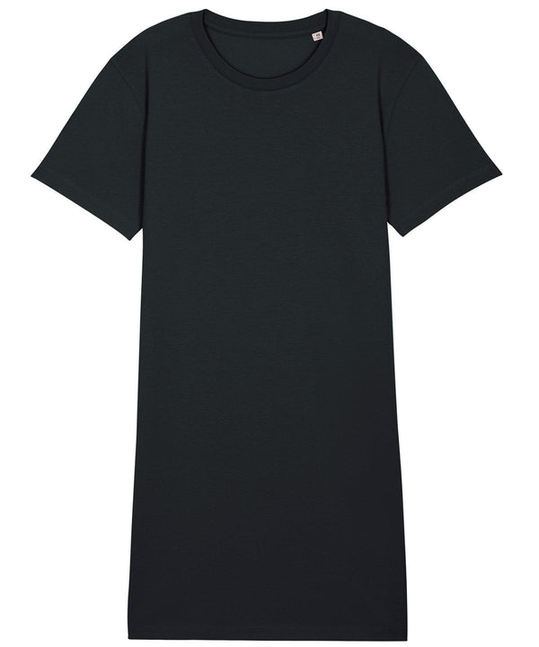 Black - Women's Stella Spinner t-shirt dress (STDW144) Dresses Stanley/Stella Exclusives, Must Haves, New Colours For 2022, Organic & Conscious, Oversized, Rebrandable, Stanley/ Stella, Women's Fashion Schoolwear Centres