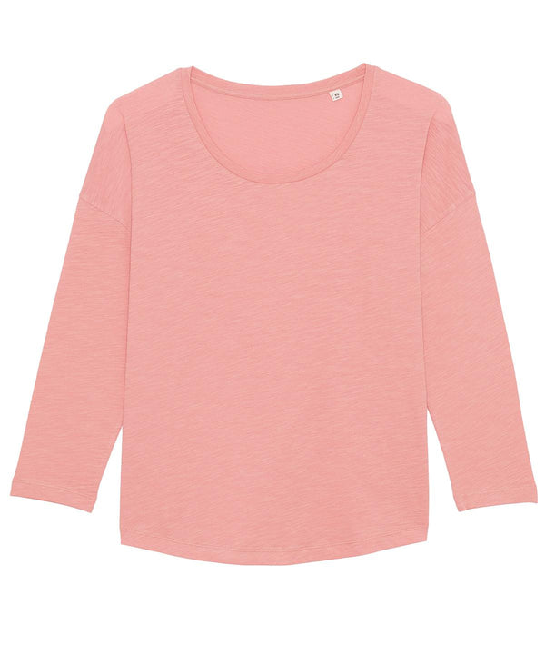 Canyon Pink - Women's Stella Waver slub women's ¾ sleeve dropped shoulder t-shirt (STTW114) T-Shirts Stanley/Stella Exclusives, Organic & Conscious, Plus Sizes, Raladeal - Stanley Stella, Rebrandable, Stanley/ Stella, T-Shirts & Vests Schoolwear Centres