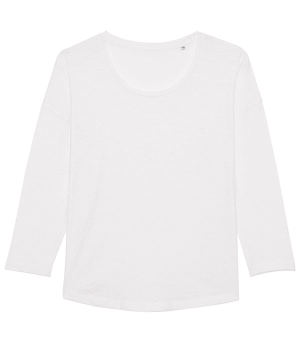White - Women's Stella Waver slub women's ¾ sleeve dropped shoulder t-shirt (STTW114) T-Shirts Stanley/Stella Exclusives, Organic & Conscious, Plus Sizes, Raladeal - Stanley Stella, Rebrandable, Stanley/ Stella, T-Shirts & Vests Schoolwear Centres