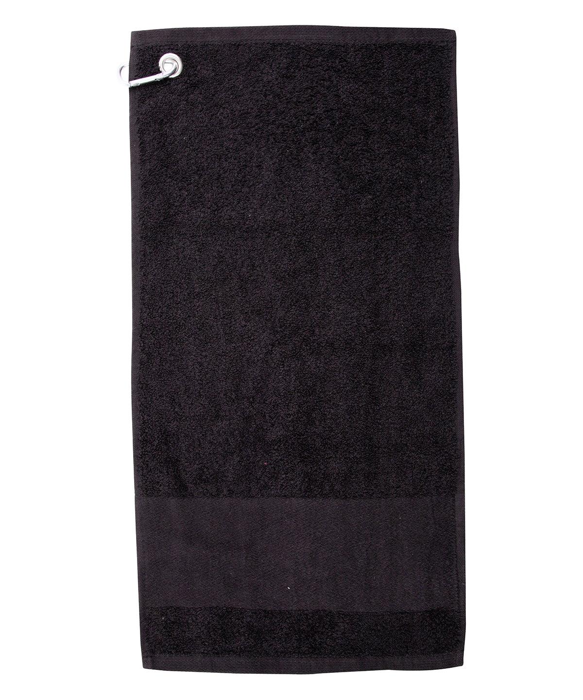 Black - Printable border golf towel Towels Towel City Homewares & Towelling, Rebrandable Schoolwear Centres