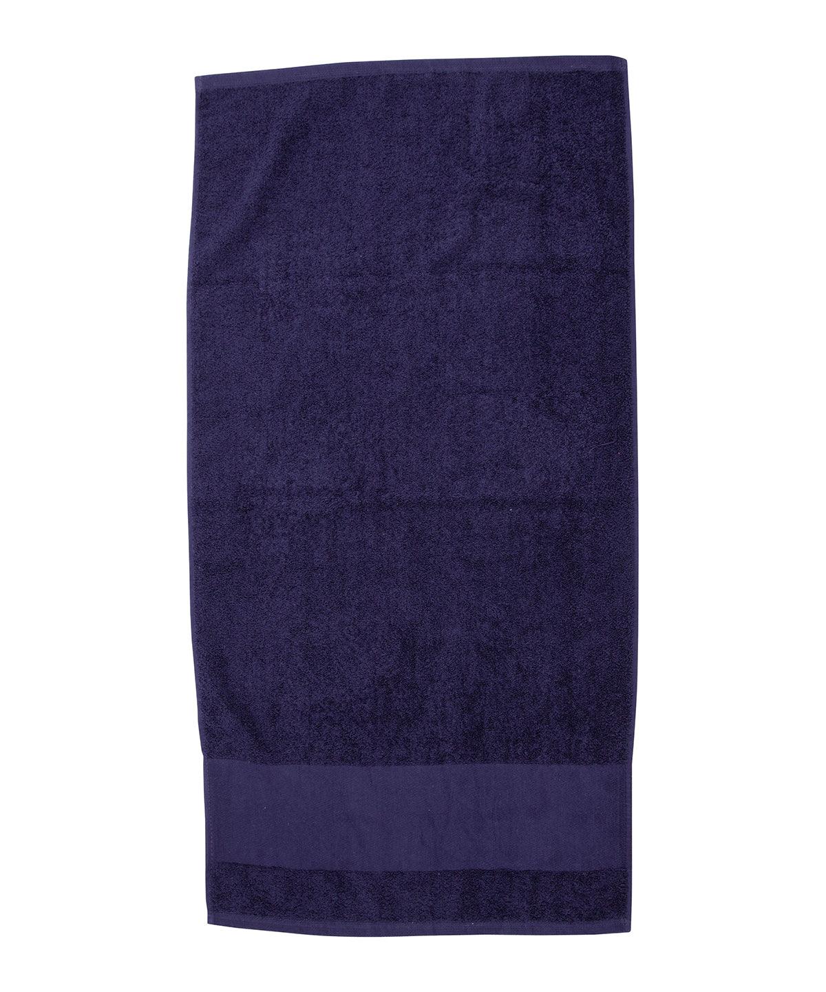 Navy - Printable border hand towel Towels Towel City Homewares & Towelling, Rebrandable Schoolwear Centres