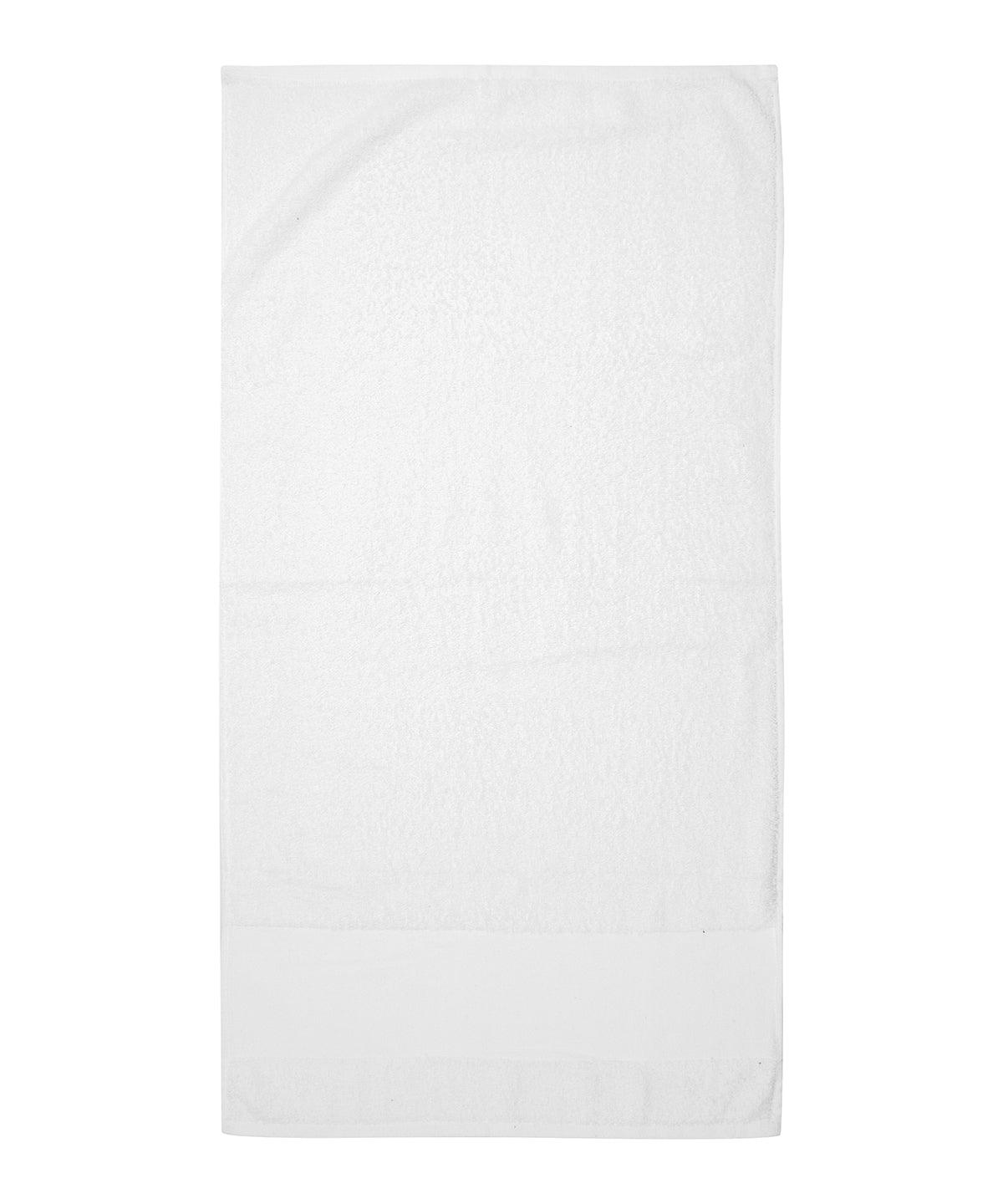 White - Printable border hand towel Towels Towel City Homewares & Towelling, Rebrandable Schoolwear Centres