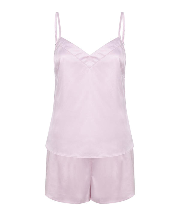 Light Pink - Women's satin cami short pyjamas Pyjamas Towel City Gifting, Lounge & Underwear, Lounge Sets, Plus Sizes Schoolwear Centres