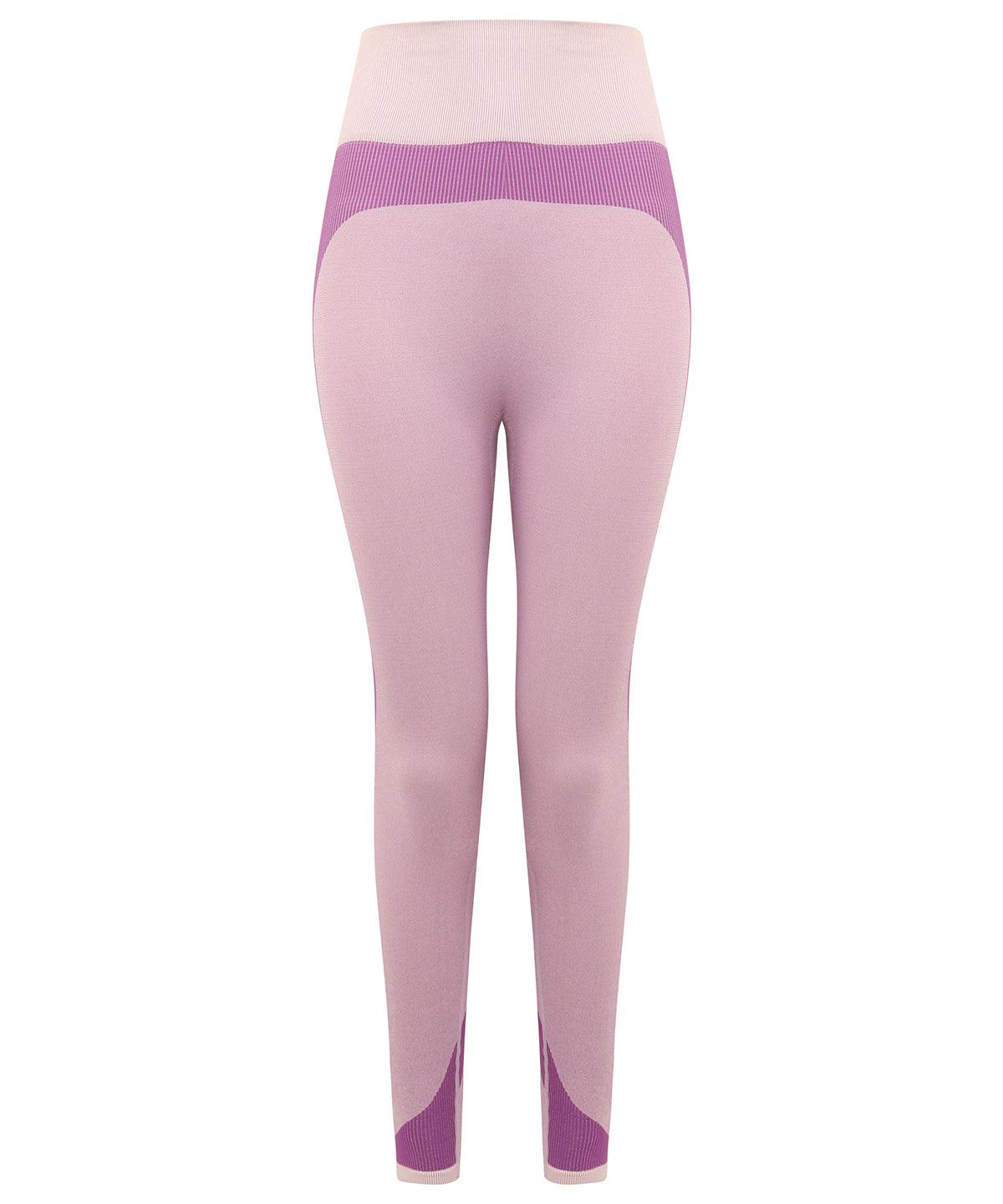 Light Pink/Purple - Women's seamless panelled leggings Leggings Tombo Activewear & Performance, Leggings, Must Haves, On-Trend Activewear, Padded Perfection, Plus Sizes, Raladeal - Recently Added, Rebrandable, Sports & Leisure, Trousers & Shorts Schoolwear Centres