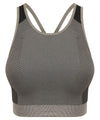 Light Grey/Black - Women's seamless panelled crop top Bras Tombo Activewear & Performance, Cropped, Must Haves, On-Trend Activewear, Padded Perfection, Plus Sizes, Raladeal - Recently Added, Rebrandable, Sports & Leisure, T-Shirts & Vests Schoolwear Centres