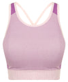 Light Pink/Purple - Women's seamless panelled crop top Bras Tombo Activewear & Performance, Cropped, Must Haves, On-Trend Activewear, Padded Perfection, Plus Sizes, Raladeal - Recently Added, Rebrandable, Sports & Leisure, T-Shirts & Vests Schoolwear Centres