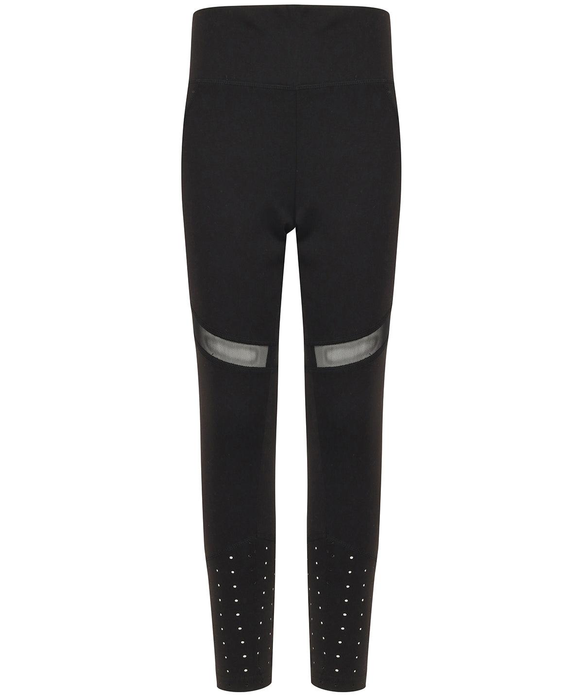 Black - Kids panelled leggings Leggings Tombo Activewear & Performance, Leggings, Plus Sizes, Rebrandable, Sports & Leisure, Trousers & Shorts Schoolwear Centres