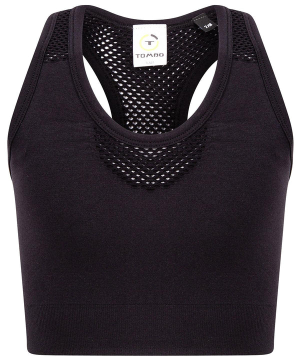 Black - Kids seamless crop top Bras Tombo Activewear & Performance, Cropped, Plus Sizes, Rebrandable, Sports & Leisure, T-Shirts & Vests Schoolwear Centres