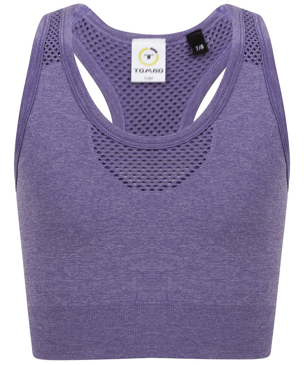 Purple Marl - Kids seamless crop top Bras Tombo Activewear & Performance, Cropped, Plus Sizes, Rebrandable, Sports & Leisure, T-Shirts & Vests Schoolwear Centres