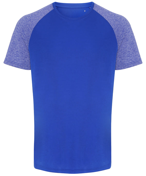 Royal/Blue Melange - TriDri® contrast sleeve performance t-shirt T-Shirts TriDri® Activewear & Performance, Exclusives, Plus Sizes, Rebrandable, Sports & Leisure, T-Shirts & Vests, UPF Protection Schoolwear Centres