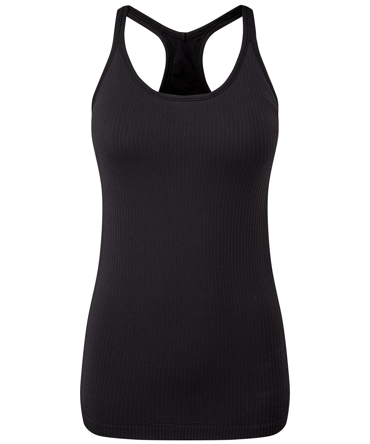 Black - Women's TriDri® seamless '3D fit' multi-sport sculpt vest with secret support Vests TriDri® Activewear & Performance, Back to the Gym, Exclusives, Leggings, On-Trend Activewear, Plus Sizes, Rebrandable, Sports & Leisure, T-Shirts & Vests Schoolwear Centres