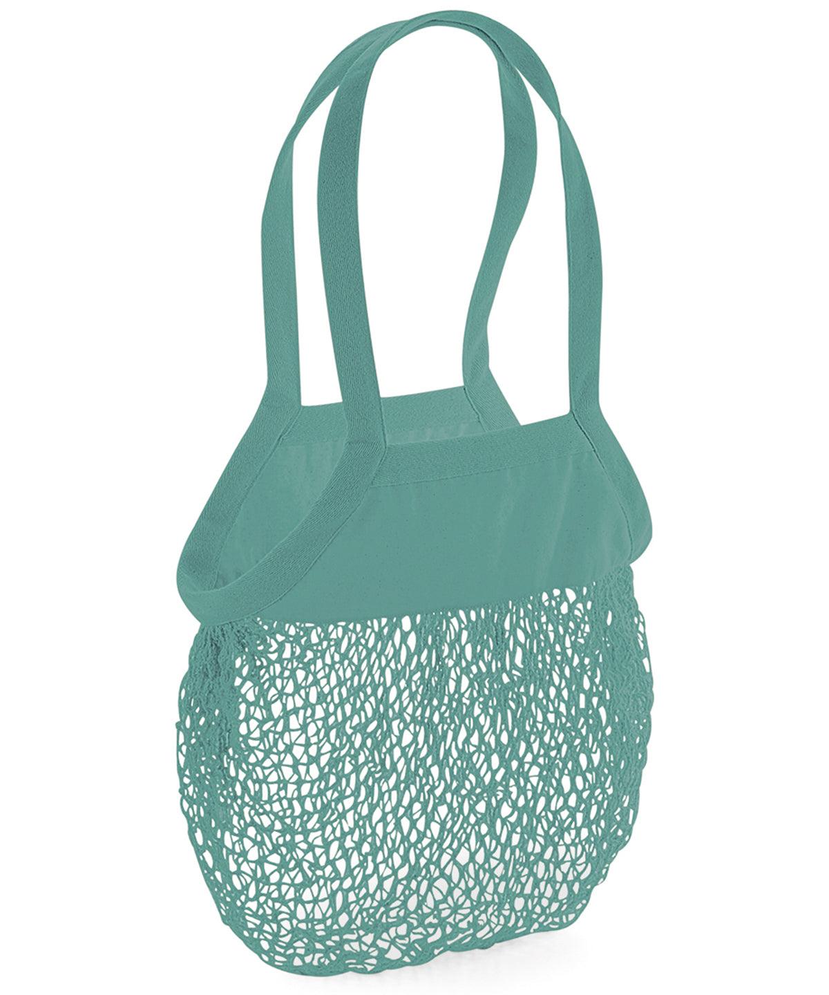 Sage Green - Organic cotton mesh grocery bag Bags Westford Mill Bags & Luggage, New Colours For 2022, Organic & Conscious, Rebrandable Schoolwear Centres