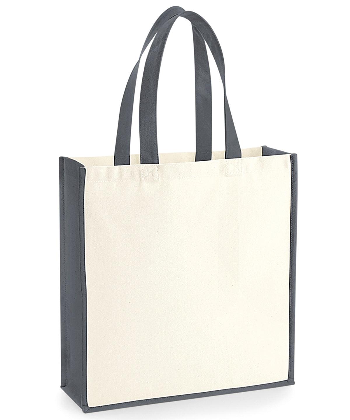 Natural/Graphite Grey - Gallery canvas tote Bags Westford Mill Bags & Luggage, Rebrandable Schoolwear Centres