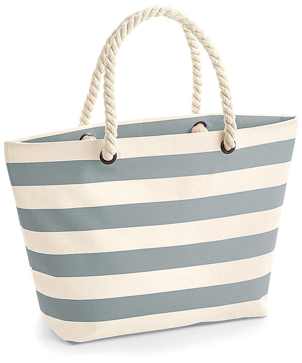 Natural/Grey - Nautical beach bag Bags Westford Mill Bags & Luggage, Holiday Season, Summer Accessories Schoolwear Centres