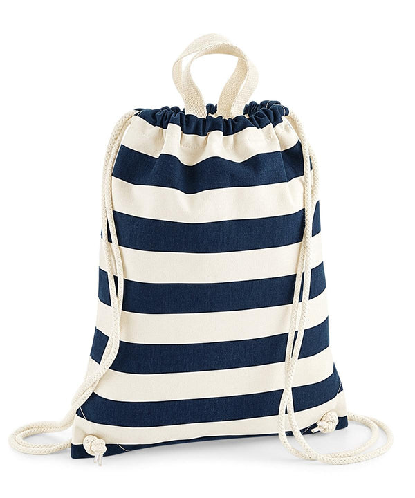Natural/Navy - Nautical gymsac Bags Westford Mill Bags & Luggage, Holiday Season, Rebrandable, Summer Accessories Schoolwear Centres