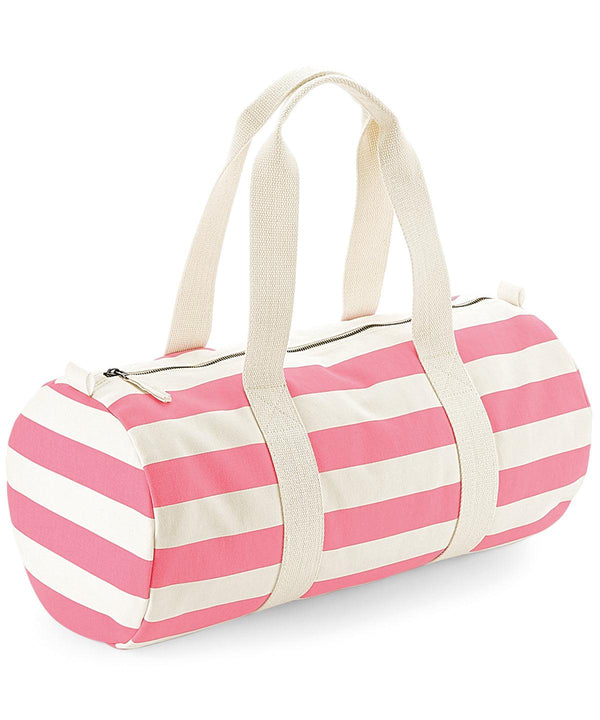 Natural/Pink - Nautical barrel bag Bags Westford Mill Bags & Luggage, Rebrandable, Summer Accessories Schoolwear Centres