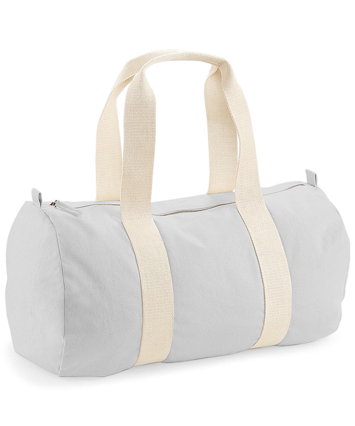Light Grey - EarthAware® organic barrel bag Bags Westford Mill Bags & Luggage, New Colours For 2022, Organic & Conscious Schoolwear Centres