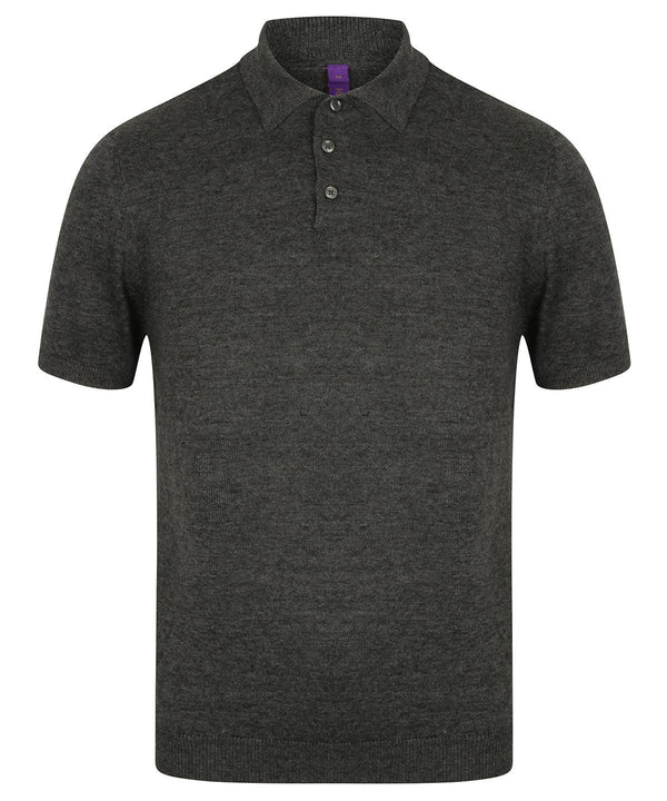 Grey Marl - Knitted short sleeve top Polos Henbury Knitwear, Polos & Casual, Rebrandable, Sale Schoolwear Centres