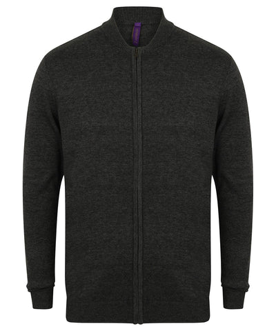 Grey Marl - Unisex zip-through cardigan Jackets Henbury Jackets & Coats, Knitwear, Plus Sizes, Rebrandable Schoolwear Centres