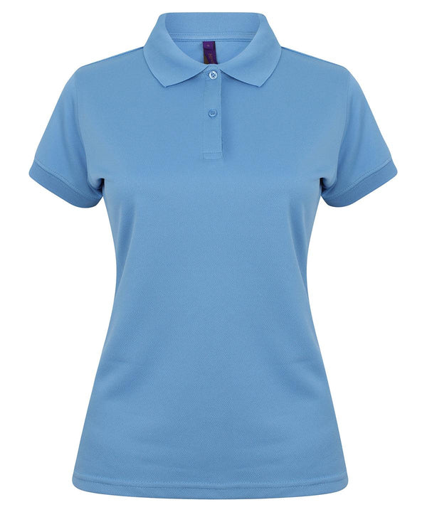 Mid Blue - Women's Coolplus® polo shirt Polos Henbury Must Haves, Plus Sizes, Polos & Casual, Raladeal - Recently Added, Safe to wash at 60 degrees, Women's Fashion Schoolwear Centres