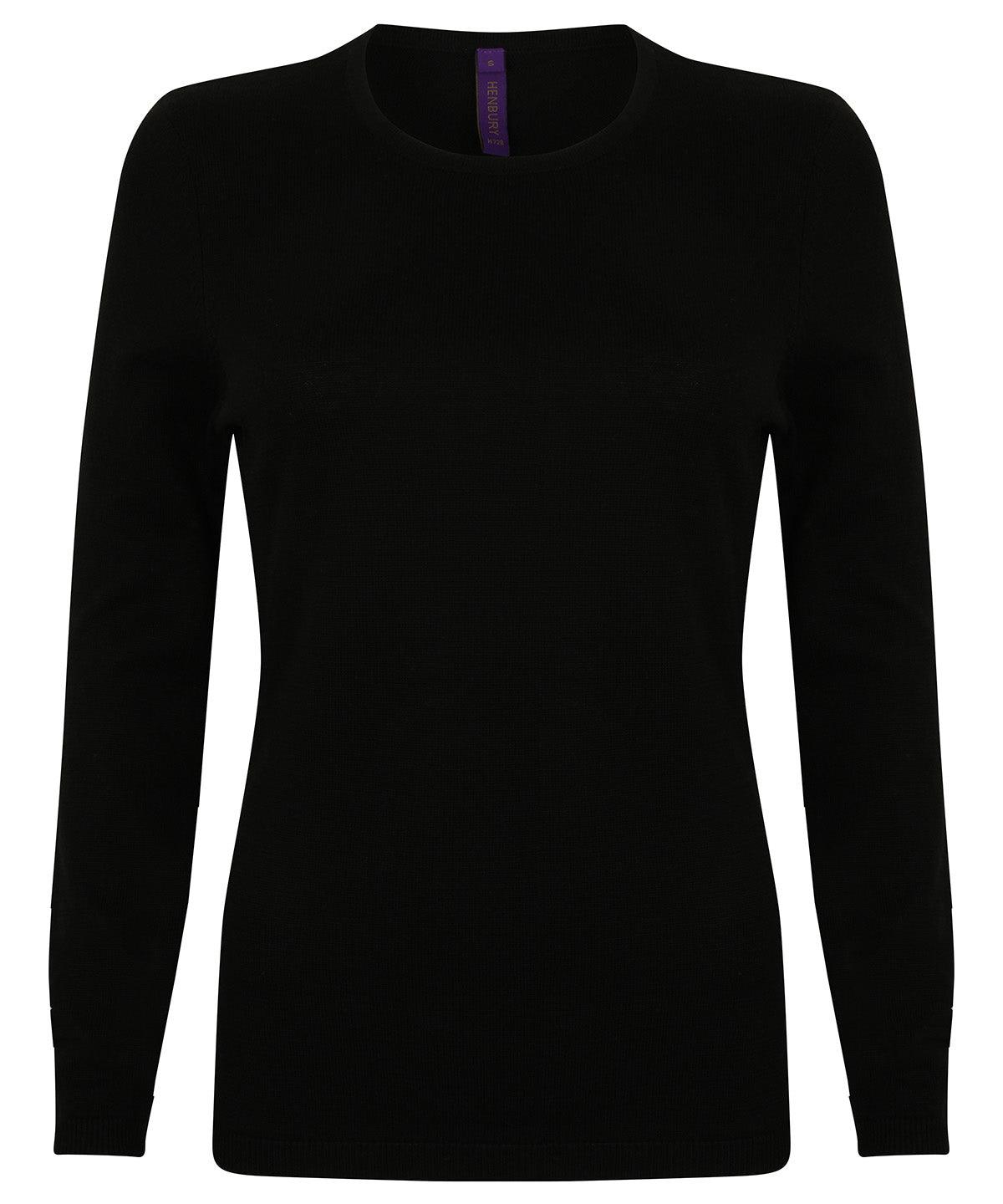 Black - Women's crew neck jumper Knitted Jumpers Henbury Knitwear, Raladeal - Recently Added Schoolwear Centres