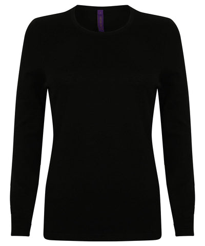 Black - Women's crew neck jumper Knitted Jumpers Henbury Knitwear, Raladeal - Recently Added Schoolwear Centres