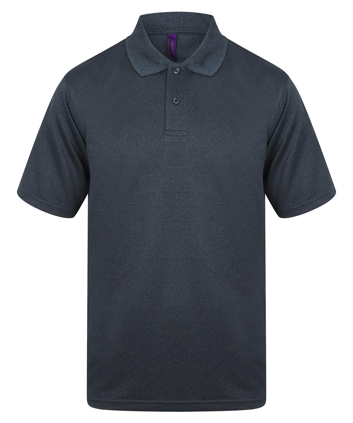 Heather Navy - Coolplus® polo shirt Polos Henbury Must Haves, New Sizes for 2022, Plus Sizes, Polos & Casual, Raladeal - Recently Added, Safe to wash at 60 degrees Schoolwear Centres