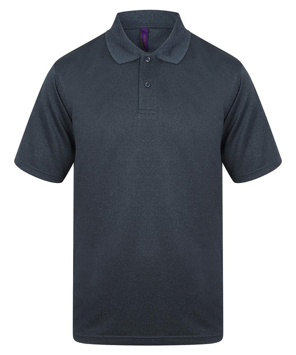 Heather Navy - Coolplus® polo shirt Polos Henbury Must Haves, New Sizes for 2022, Plus Sizes, Polos & Casual, Raladeal - Recently Added, Safe to wash at 60 degrees Schoolwear Centres