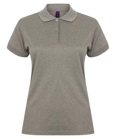 Heather Grey - Women's Coolplus® polo shirt Polos Henbury Must Haves, Plus Sizes, Polos & Casual, Raladeal - Recently Added, Safe to wash at 60 degrees, Women's Fashion Schoolwear Centres