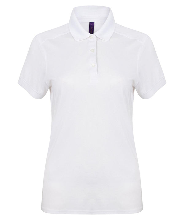 White* - Women's stretch polo shirt with wicking finish (slim fit) Polos Henbury Polos & Casual, Raladeal - Recently Added Schoolwear Centres