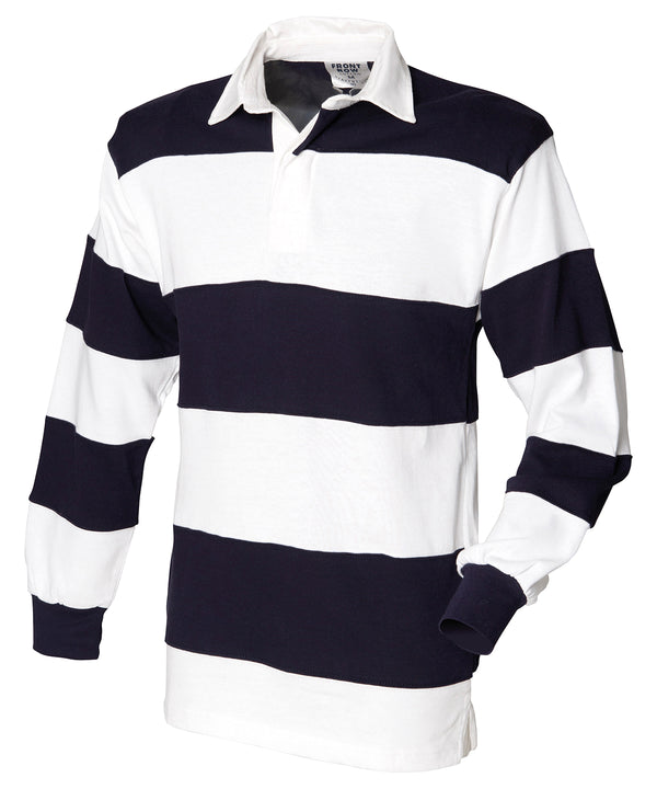 Sewn stripe long sleeve rugby shirt