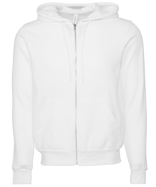 DTG White - Unisex polycotton fleece full-zip hoodie Hoodies Bella Canvas Freshers Week, Hoodies, Hyperbrights and Neons, Must Haves, New Colours For 2022, Rebrandable Schoolwear Centres