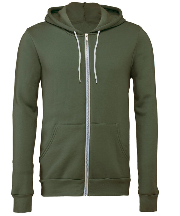 Unisex polycotton fleece full-zip hoodie