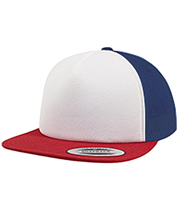 Red/White/Royal - Foam trucker with white front (6005FW) Caps Flexfit by Yupoong Headwear, Rebrandable Schoolwear Centres