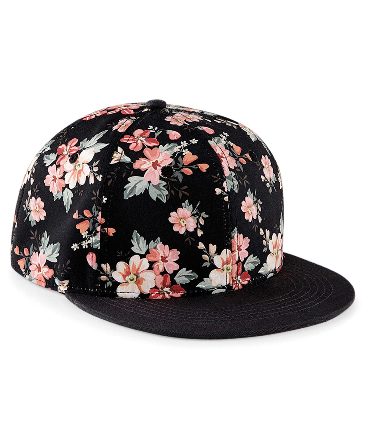 Faded Floral/Black - Graphic snapback Caps Beechfield Headwear, Raladeal - High Stock Schoolwear Centres