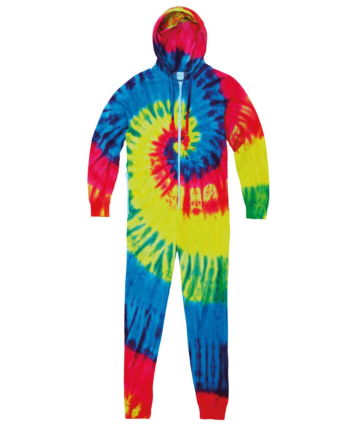 Rainbow - Rainbow tie-dye all-in-one Onesies Colortone Lounge & Underwear Schoolwear Centres