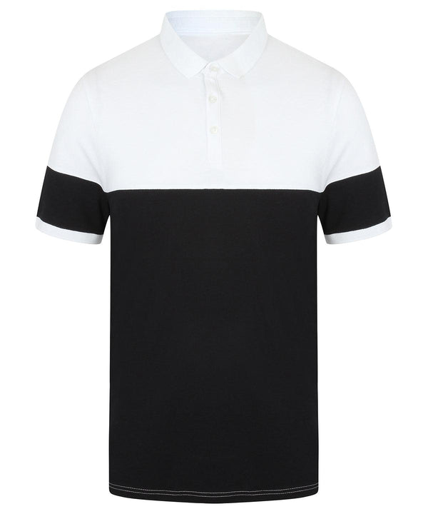 Navy/White - Contrast stretch polo shirt Polos Front Row Polos & Casual Schoolwear Centres