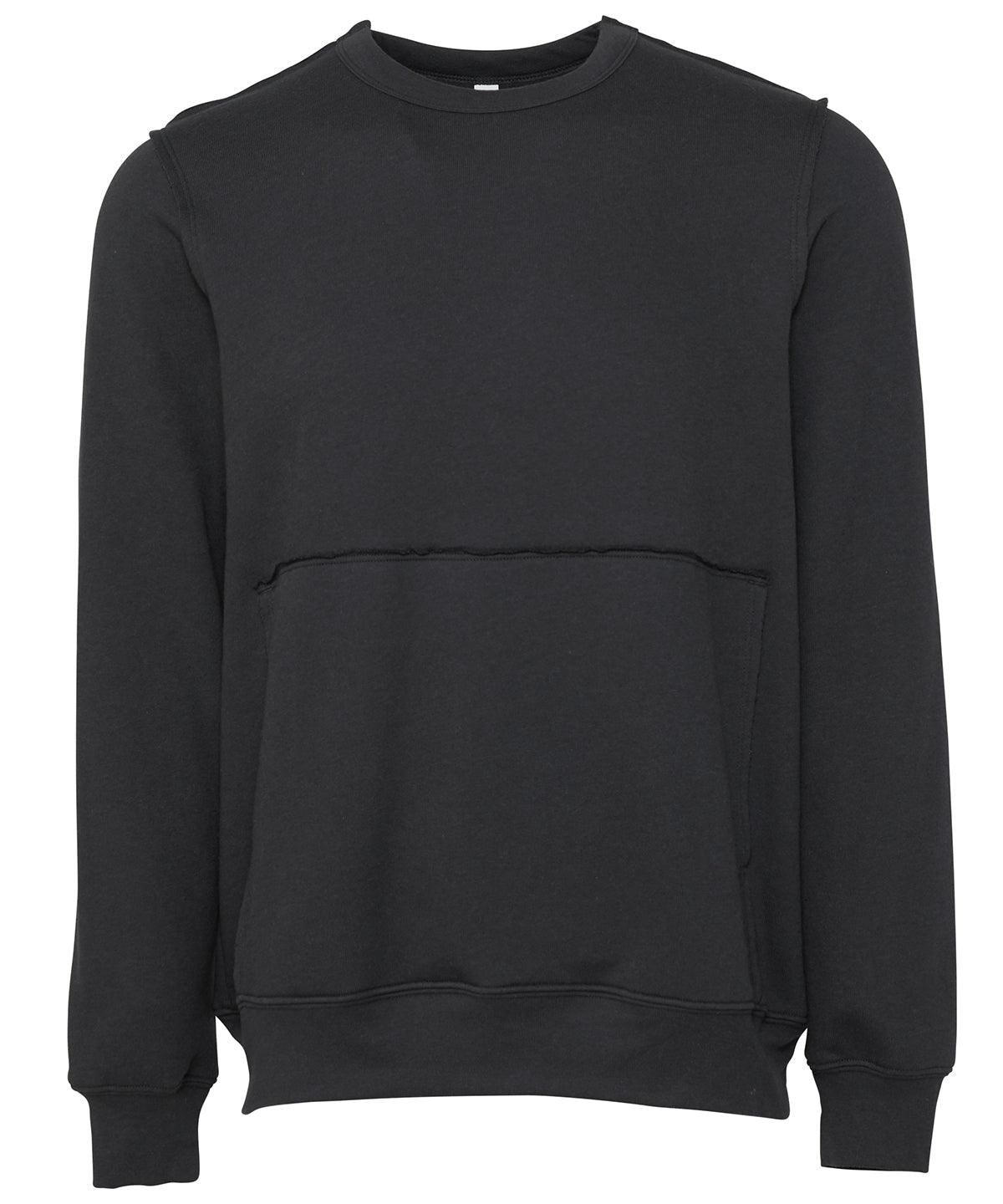 Dark Grey - Unisex raw-seam crew pullover Sweatshirts Bella Canvas Luxe Streetwear, Merch, Street Casual, Sweatshirts, Working From Home Schoolwear Centres