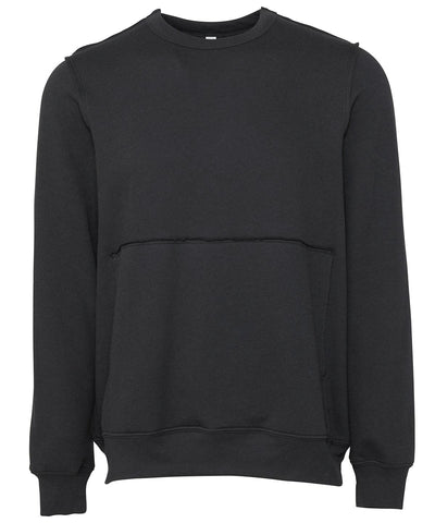 Dark Grey - Unisex raw-seam crew pullover Sweatshirts Bella Canvas Luxe Streetwear, Merch, Street Casual, Sweatshirts, Working From Home Schoolwear Centres