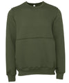 Military Green - Unisex raw-seam crew pullover Sweatshirts Bella Canvas Luxe Streetwear, Merch, Street Casual, Sweatshirts, Working From Home Schoolwear Centres