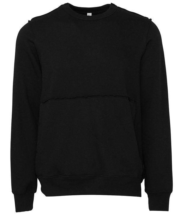 Black - Unisex raw-seam crew pullover Sweatshirts Bella Canvas Luxe Streetwear, Merch, Street Casual, Sweatshirts, Working From Home Schoolwear Centres