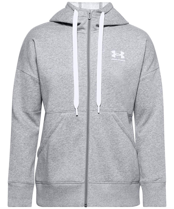Steel Medium Heather/White - Women’s Rival fleece full-zip hoodie Hoodies Under Armour Activewear & Performance, Exclusives, Hoodies, Must Haves, New Sizes for 2021, Outdoor Sports, Premium, Premium Sports, Sports & Leisure Schoolwear Centres