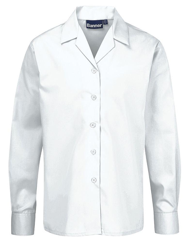 Girls 2pk Long Sleeve (Non Iron) Revere Collar Blouse - Schoolwear Centres | School Uniform Centres