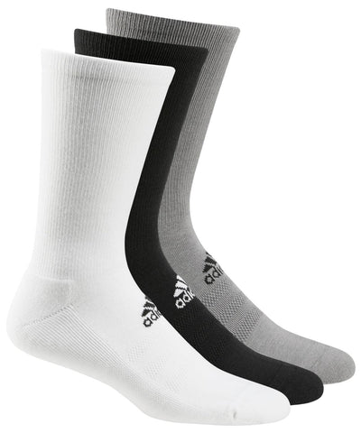 Black/White/Grey - adidas® 3-pack golf crew socks Socks adidas® Exclusives, Gifting & Accessories, Golf, Must Haves, New For 2021, New Styles For 2021, Organic & Conscious, Sports & Leisure Schoolwear Centres
