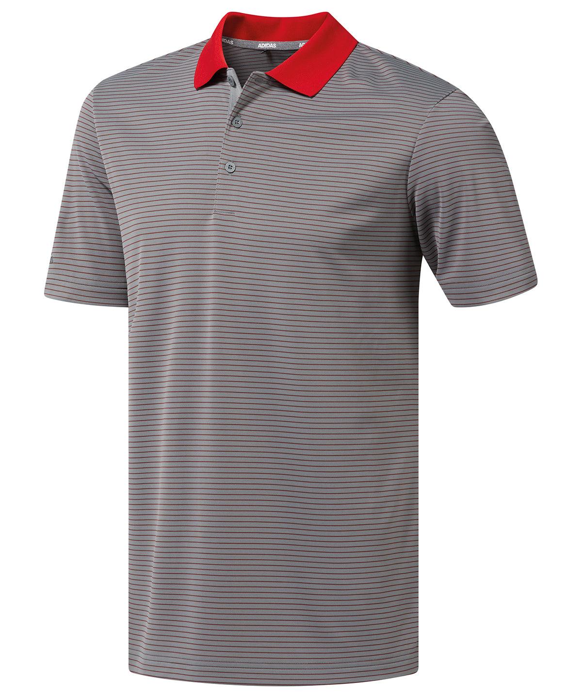 Grey/Red - 2-colour stripe polo Polos adidas® Activewear & Performance, Exclusives, Golf, Polos & Casual, Premium, Premium Sports, Rebrandable, Sports & Leisure Schoolwear Centres