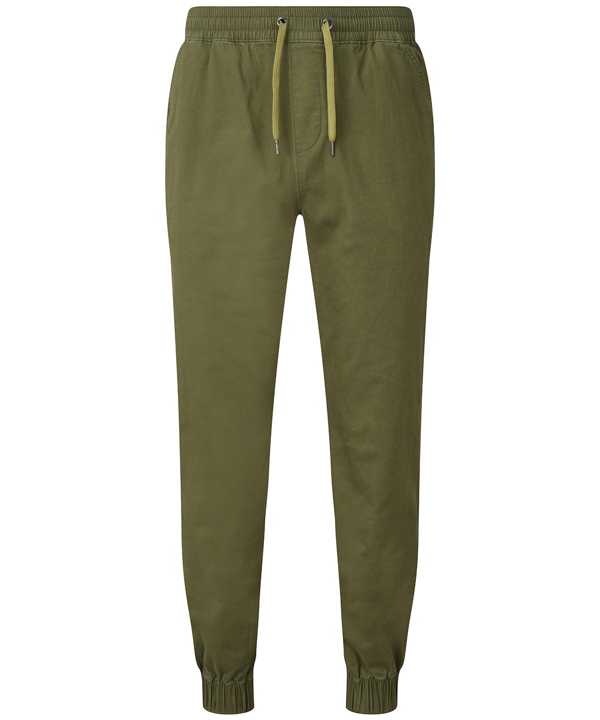 Olive - Men's twill jogger Sweatpants Asquith & Fox Home Comforts, Joggers, Lounge Sets, New For 2021, New Styles For 2021, Rebrandable Schoolwear Centres