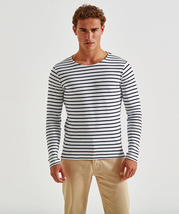 Navy/White - Men's Marinière coastal long sleeve tee T-Shirts Asquith & Fox Coastal Collection, Must Haves, Raladeal - Recently Added, T-Shirts & Vests Schoolwear Centres