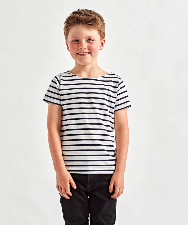 White/Navy - Kids Marinière coastal short sleeve tee T-Shirts Asquith & Fox Coastal Collection, Junior, T-Shirts & Vests Schoolwear Centres